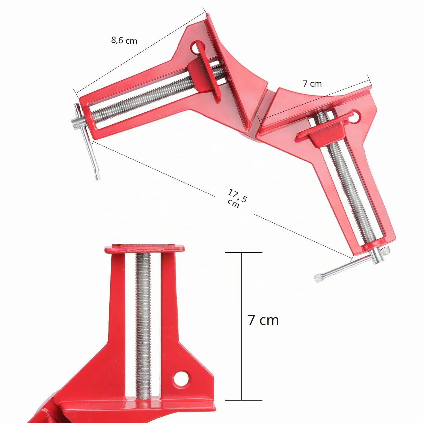 4PCS Abrazaderas de Esquina, Abrazaderas de ángulo recto de 90 grados, abrazadera de inglete ajustable de madera para marco de fotos