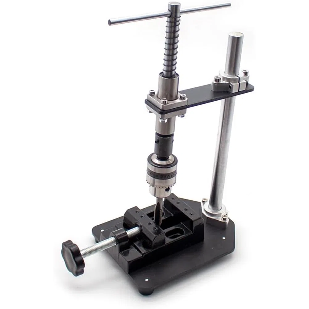 Máquina de roscado manual para roscado de precisión de madera, plástico, metal, herramienta guía de grifo de banco con pinza B12 y 6 grifos, ideal para proyectos de bricolaje