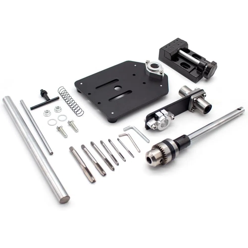 Máquina de roscado manual para roscado de precisión de madera, plástico, metal, herramienta guía de grifo de banco con pinza B12 y 6 grifos, ideal para proyectos de bricolaje