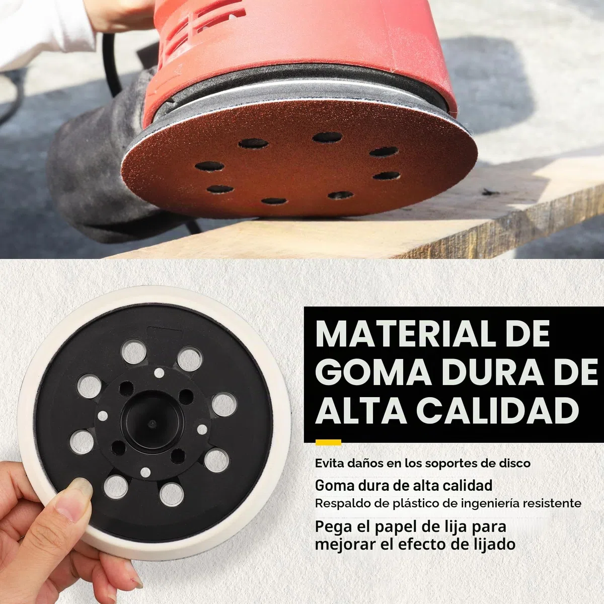 STEBRUAM 2 piezas 125 mm discos de lijado profesionales con gancho y bucle 8 agujeros plato de lijado compatible con lijadora excéntrica Bosch PEX 300 AE y PEX 400 AE