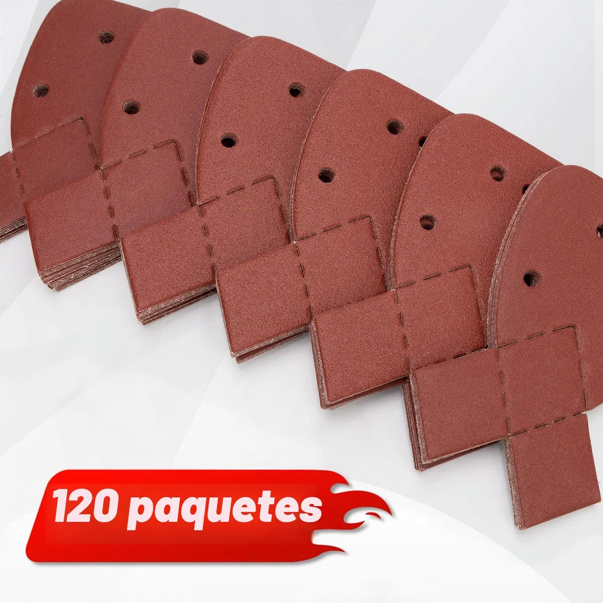SHALL Juego de 120 hojas de lija para ratón, 13,7 x 9,7 cm, 2 cabezales de lija reemplazables de 4 cm, almohadillas de lijado con granos 40/60/80/120/180/240