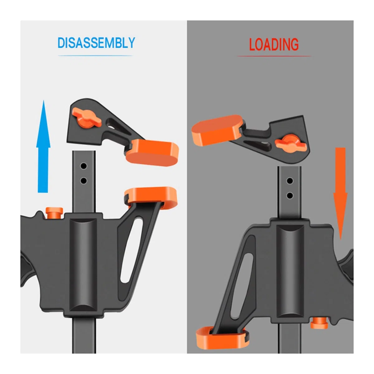 Abrazadera de barra separadora ajustable para carpintería, kit de clip de 4 pulgadas, abrazadera de trinquete de liberación rápida, abrazadera de barra de trabajo de compresión rápida (tamaño: 4 pul