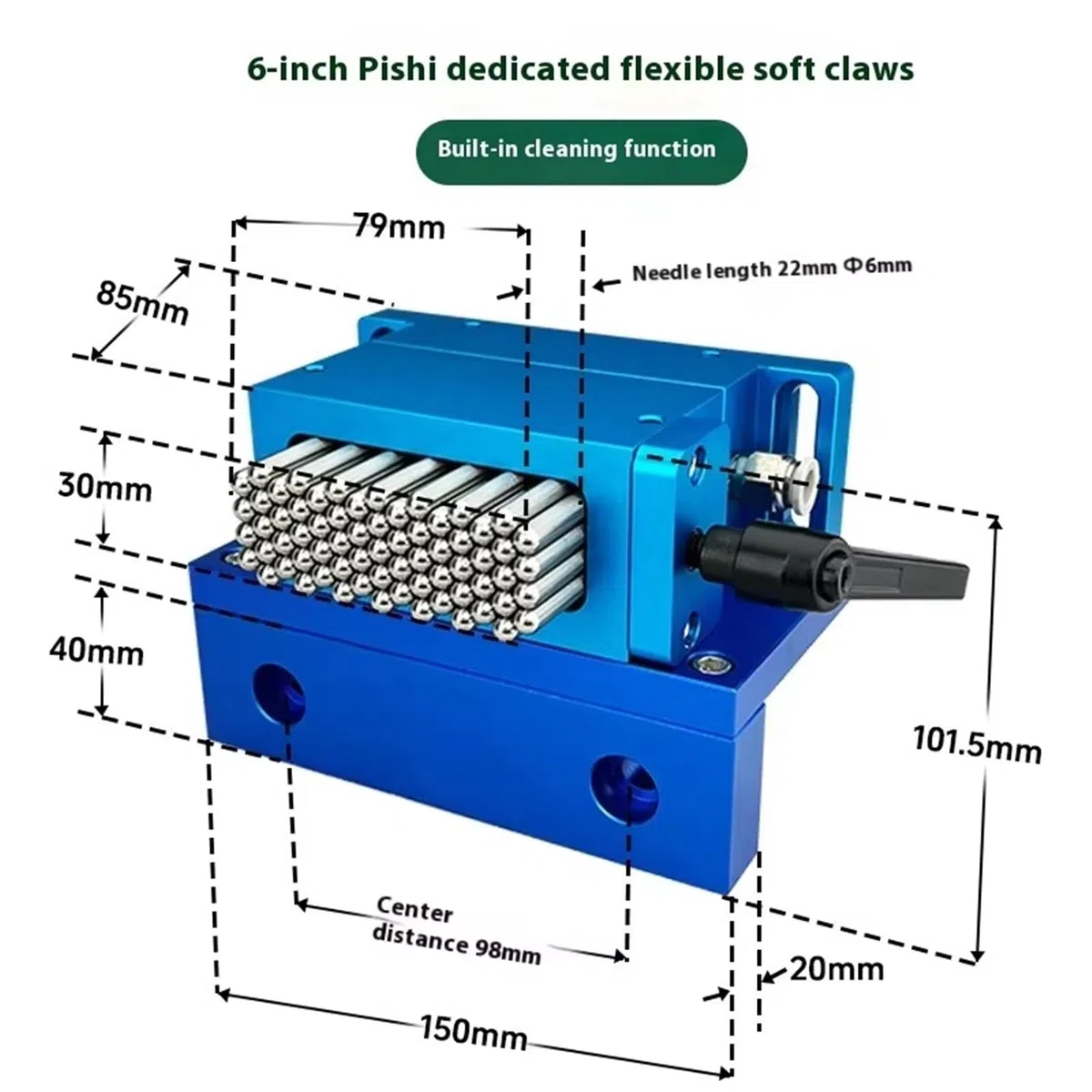 Abrazadera universal flexible, 30 x 79 mm, garra flexible con agujas de acero inoxidable 304, carga de 200 kg para máquina de marcado láser CNC, 6 mm de diámetro