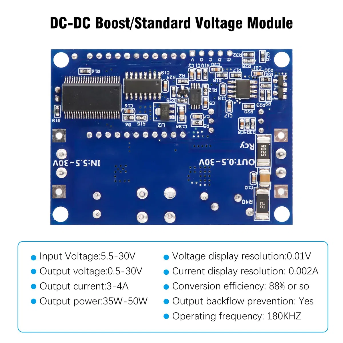 Módulo de Voltaje estándar DC-DC Boost/Buck Binghe Voltaje Constante Corriente Constante Buck Boost Convertidor de Potencia Auto Boost/Buck con Pantalla Digital LCD Compatible con Arduino (2pcs)