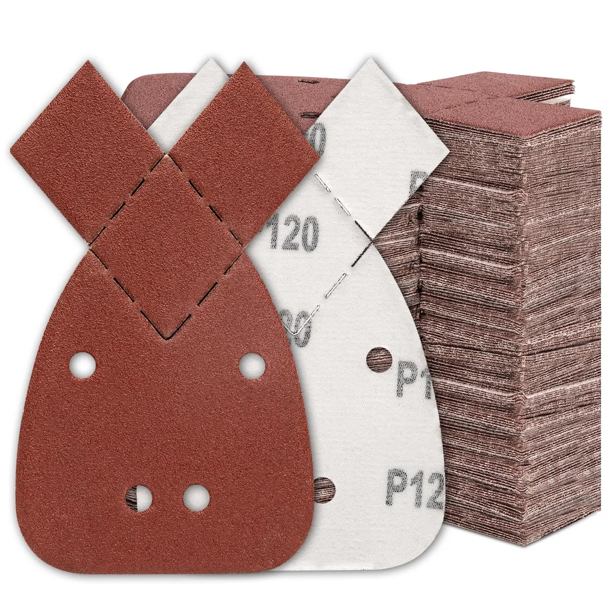 SHALL Juego de 120 hojas de lija para ratón, 13,7 x 9,7 cm, 2 cabezales de lija reemplazables de 4 cm, almohadillas de lijado con granos 40/60/80/120/180/240