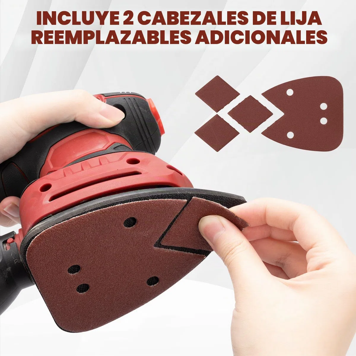 SHALL Juego de 120 hojas de lija para ratón, 13,7 x 9,7 cm, 2 cabezales de lija reemplazables de 4 cm, almohadillas de lijado con granos 40/60/80/120/180/240