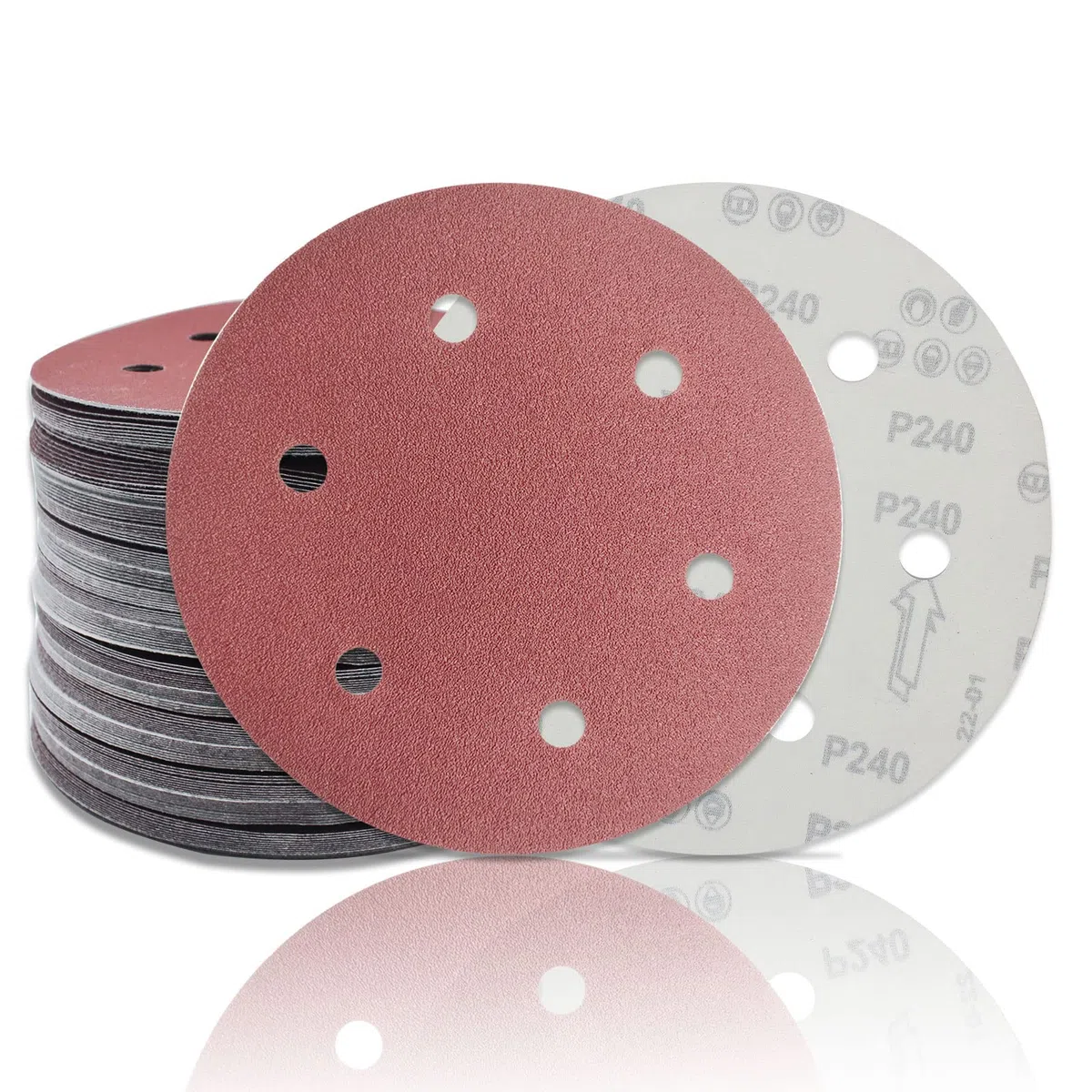 Senmai Tools Disco abrasivo de 225 mm, 20 discos abrasivos circulares, lijadora para papel de lija de 6 agujeros, papel de lija para lijadora en seco jirafa(grano 40)