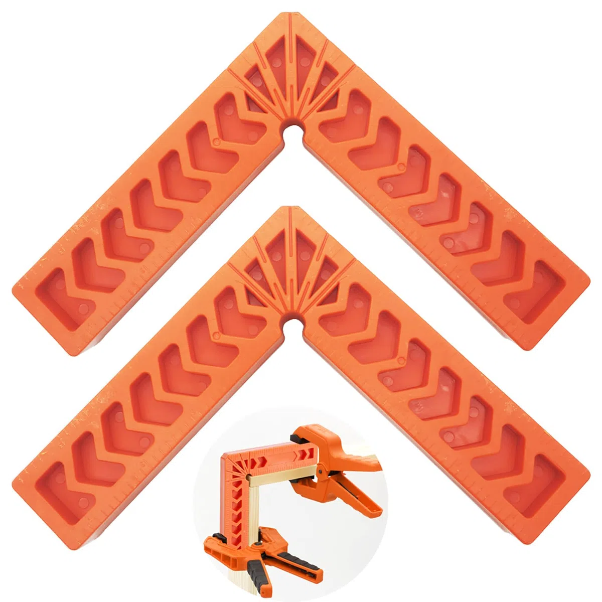 CTRICALVER 6” Escuadras de Posicionamiento, Abrazadera de Ángulo Recto de Plástico 90 Grados, para Marcos de Cuadros, Cajas, Armarios o Cajones (2pcs)