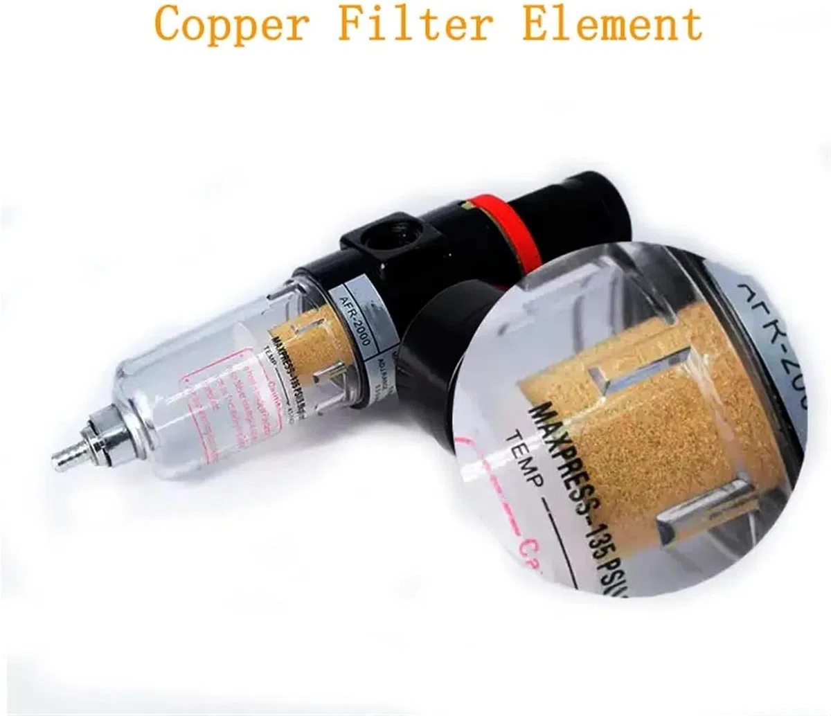 Unidad de mantenimiento de aire comprimido reductor de presión 1/4", regulador de aire comprimido con acoplamientos rápidos alemanes y separador de agua para compresor filtro