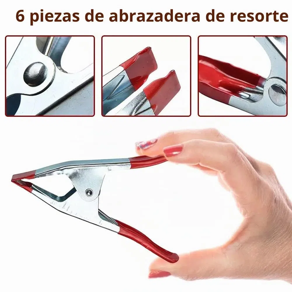 6 Piezas Abrazaderas de Resorte de Metal 4 Pulgada Recubiertas de Goma Trabajo Pesado Fuerte Apretón la Pinza Revestido de Goma para Lona de Camping Fondo de Fotografía
