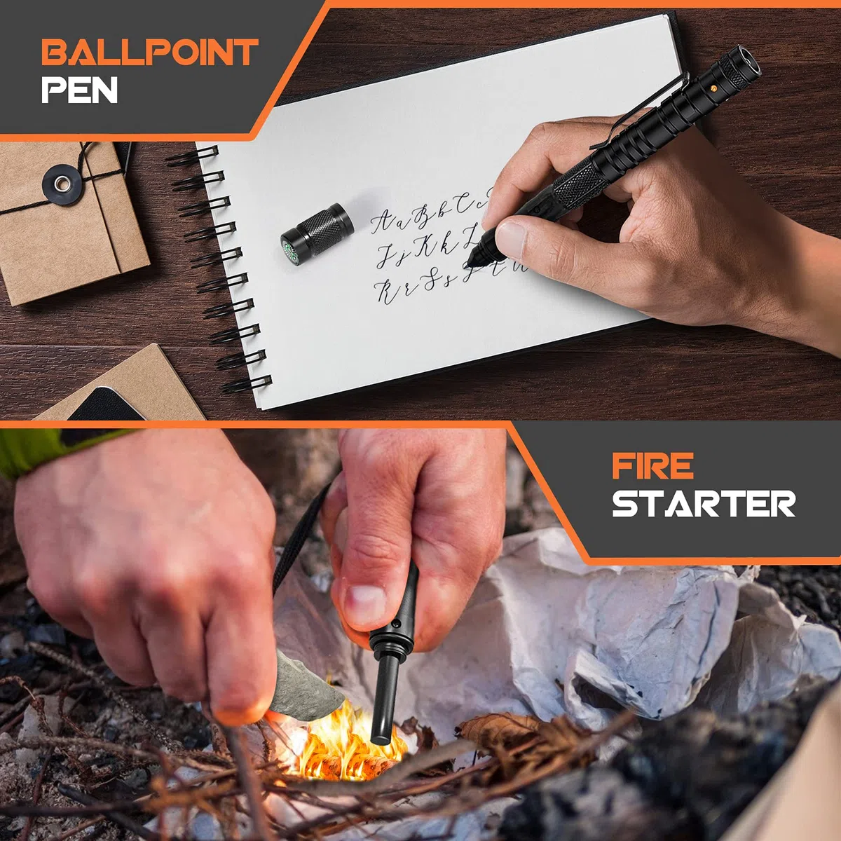 BIIB Regalos Originales para Hombre, 8 en 1 Boligrafo Multifuncion con LED, Regalo Dia del Padre Regalos Presentes para Homem, Regalo Padre Hombre, Gadgets Tecnologicos Bolígrafo Multifunción