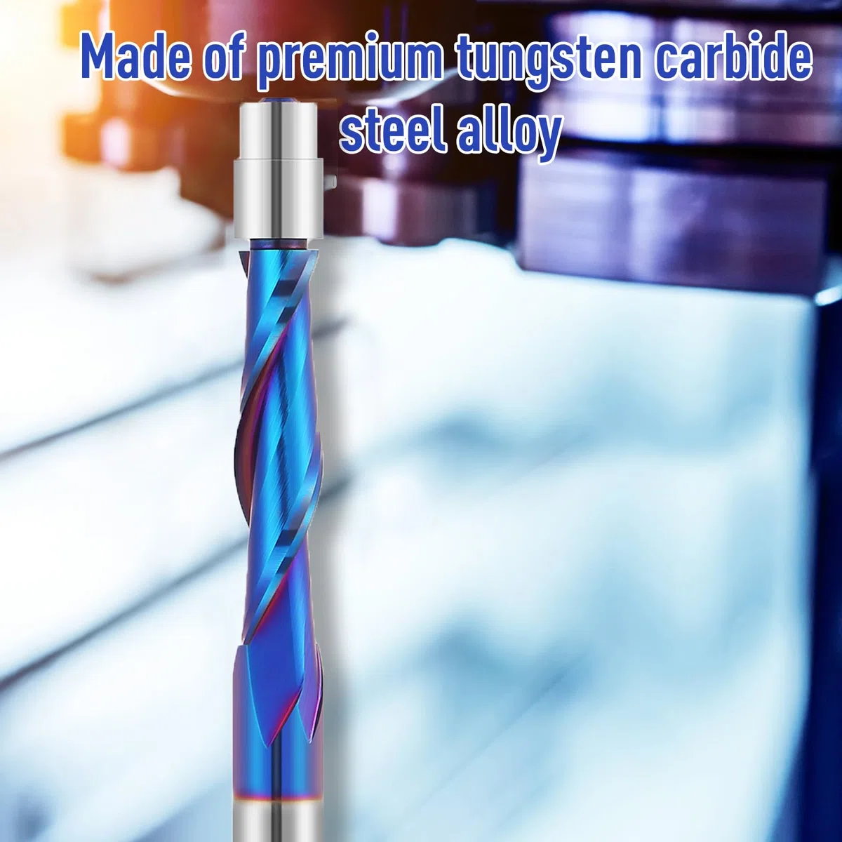Brocas de enrutador de corte empotrado de 1/4 pulgadas con revestimiento nano azul Jiiolioa