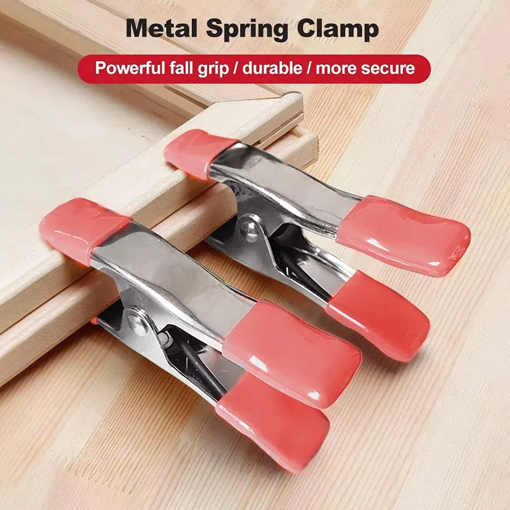 6 Piezas Abrazaderas de Resorte de Metal 4 Pulgada Recubiertas de Goma Trabajo Pesado Fuerte Apretón la Pinza Revestido de Goma para Lona de Camping Fondo de Fotografía