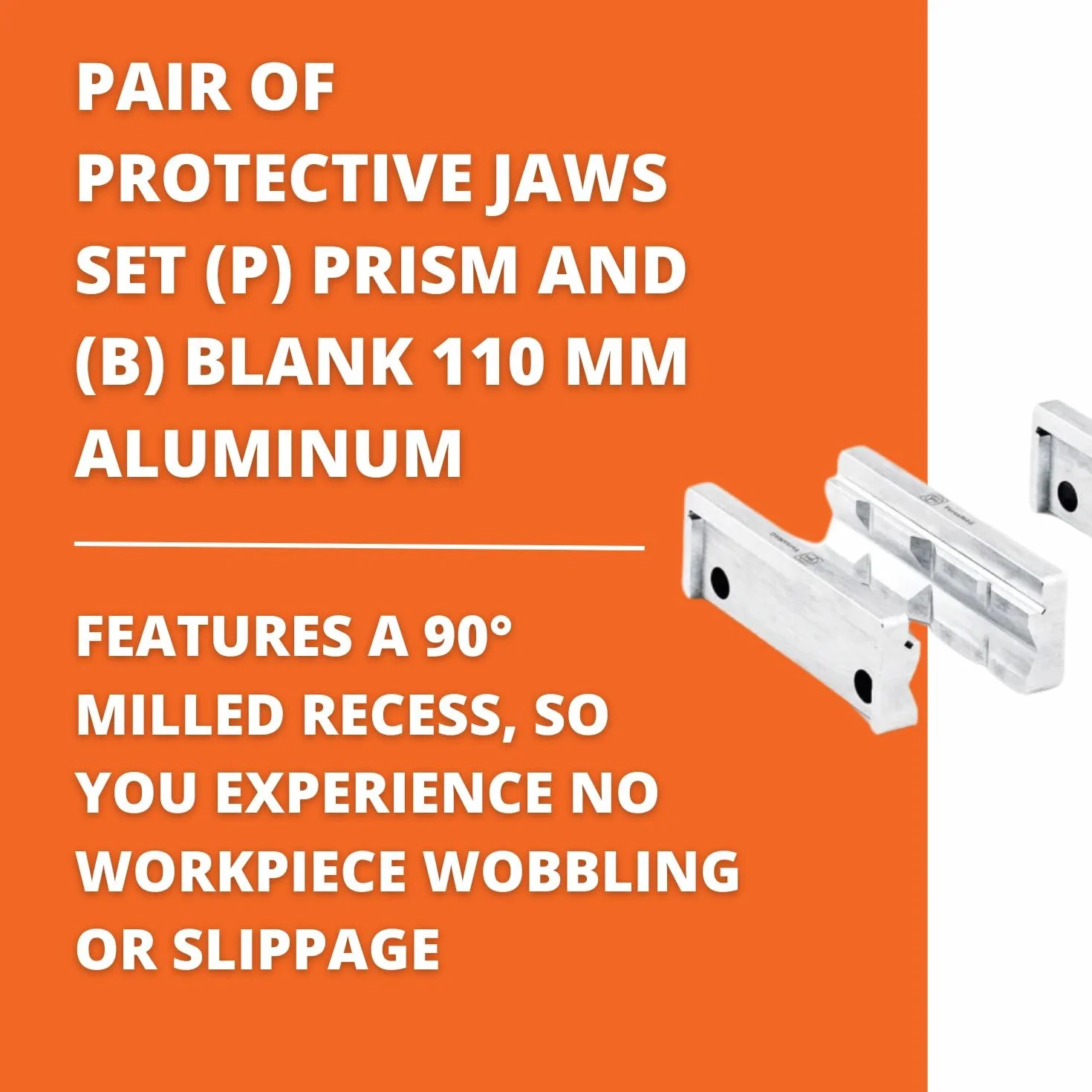 FEIN Set de pares de Mordazas Prensoras (P) prisma y (B) Blanco de aluminio 110 mm de aluminio, El material no se raya - Máxima calidad, sujeción segura