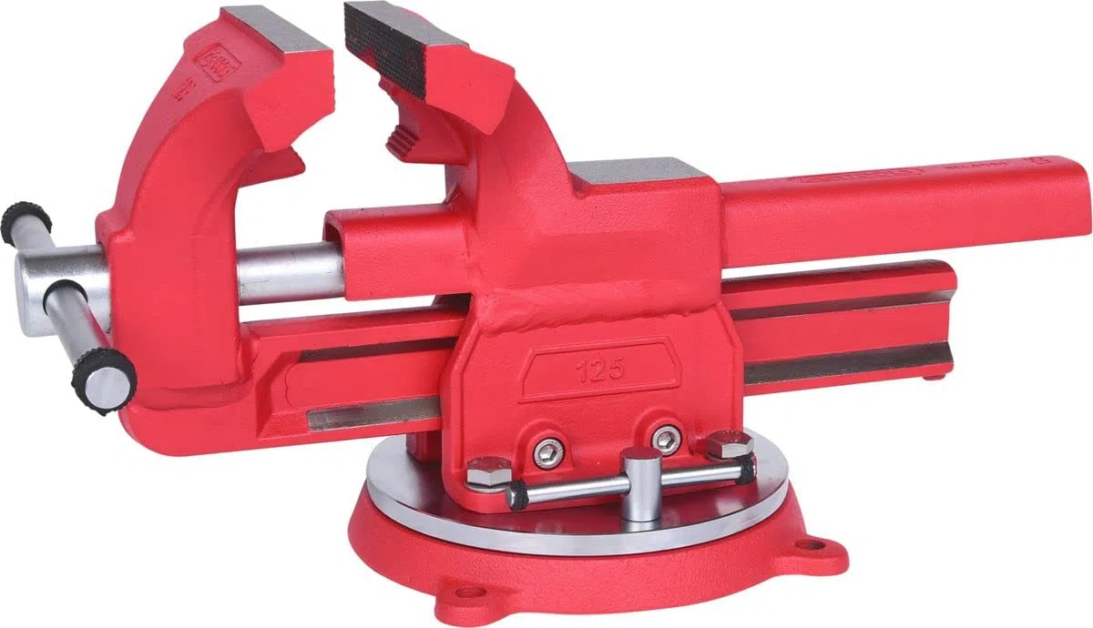 KS Tools 914.0030 Tornillo de banco paralelo con plato giratorio, 120 mm
