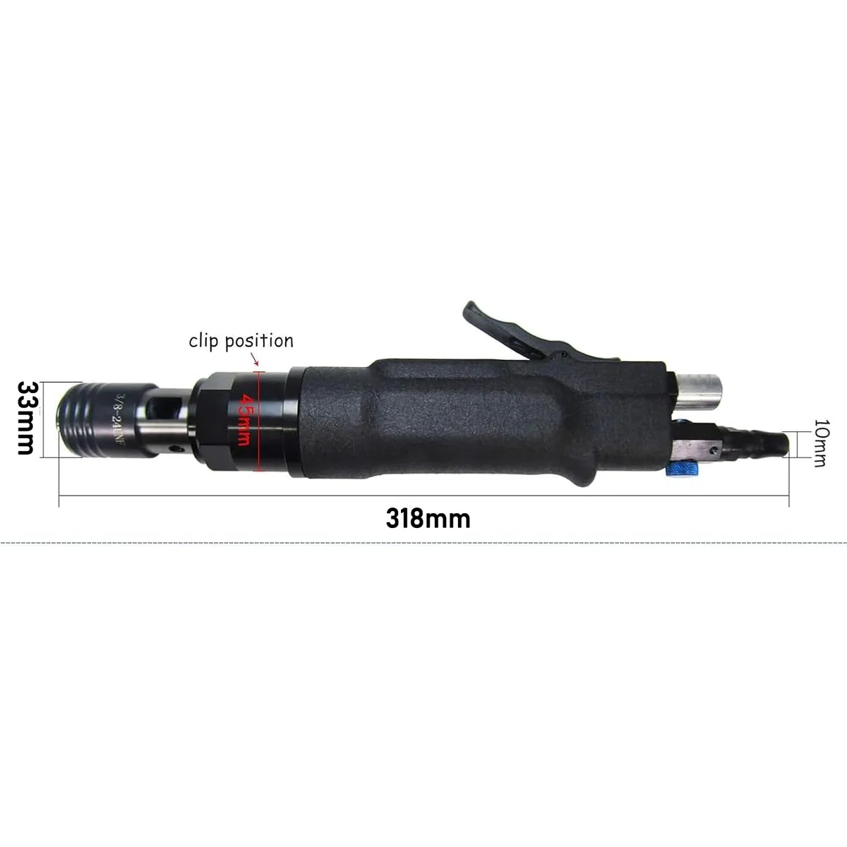 Máquina de roscado neumática, M3-M12 con 7 cabezales, velocidad ajustable, interruptor de avance y marcha atrás, pinza de autobloqueo para aplicaciones de metalurgia