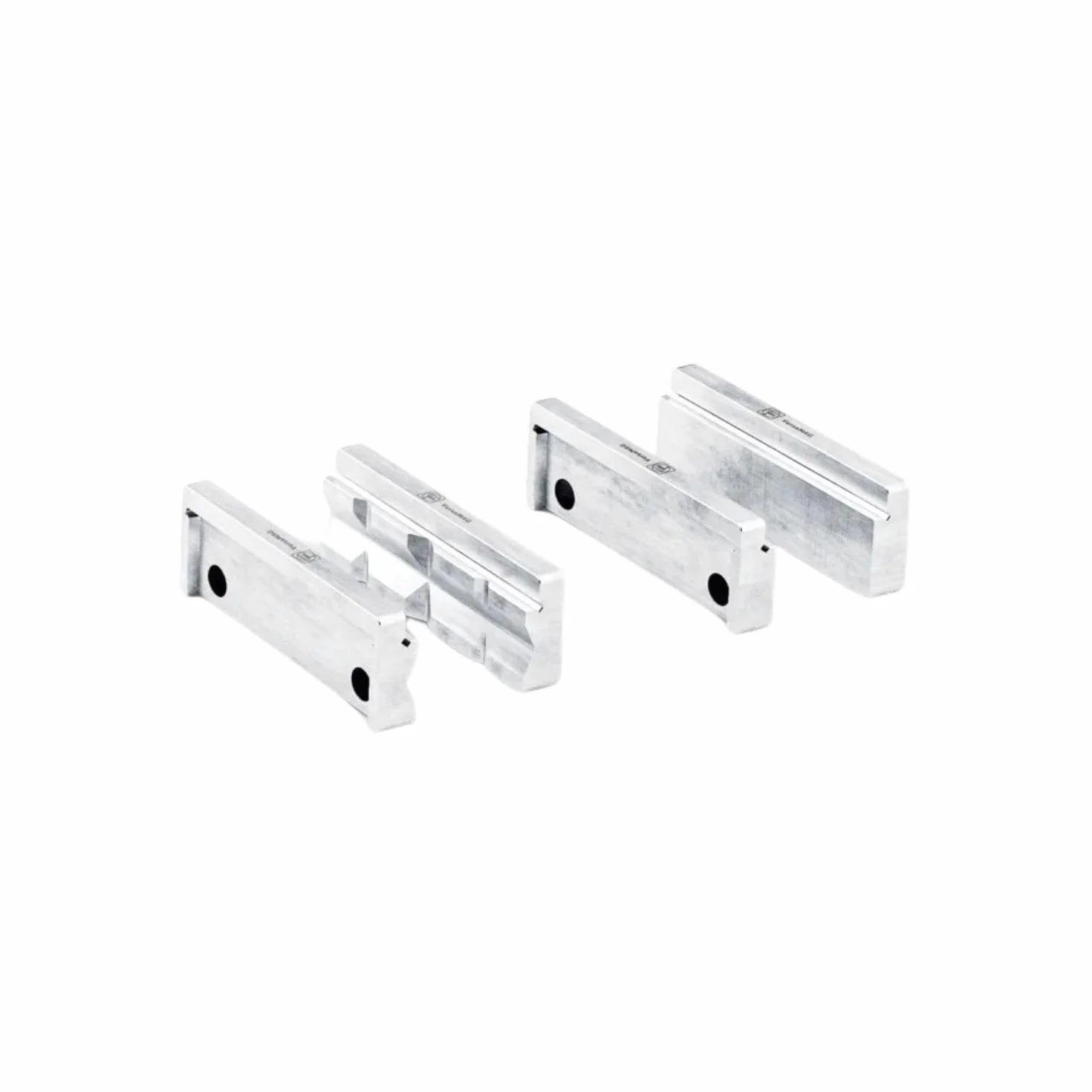 FEIN Set de pares de Mordazas Prensoras (P) prisma y (B) Blanco de aluminio 110 mm de aluminio, El material no se raya - Máxima calidad, sujeción segura