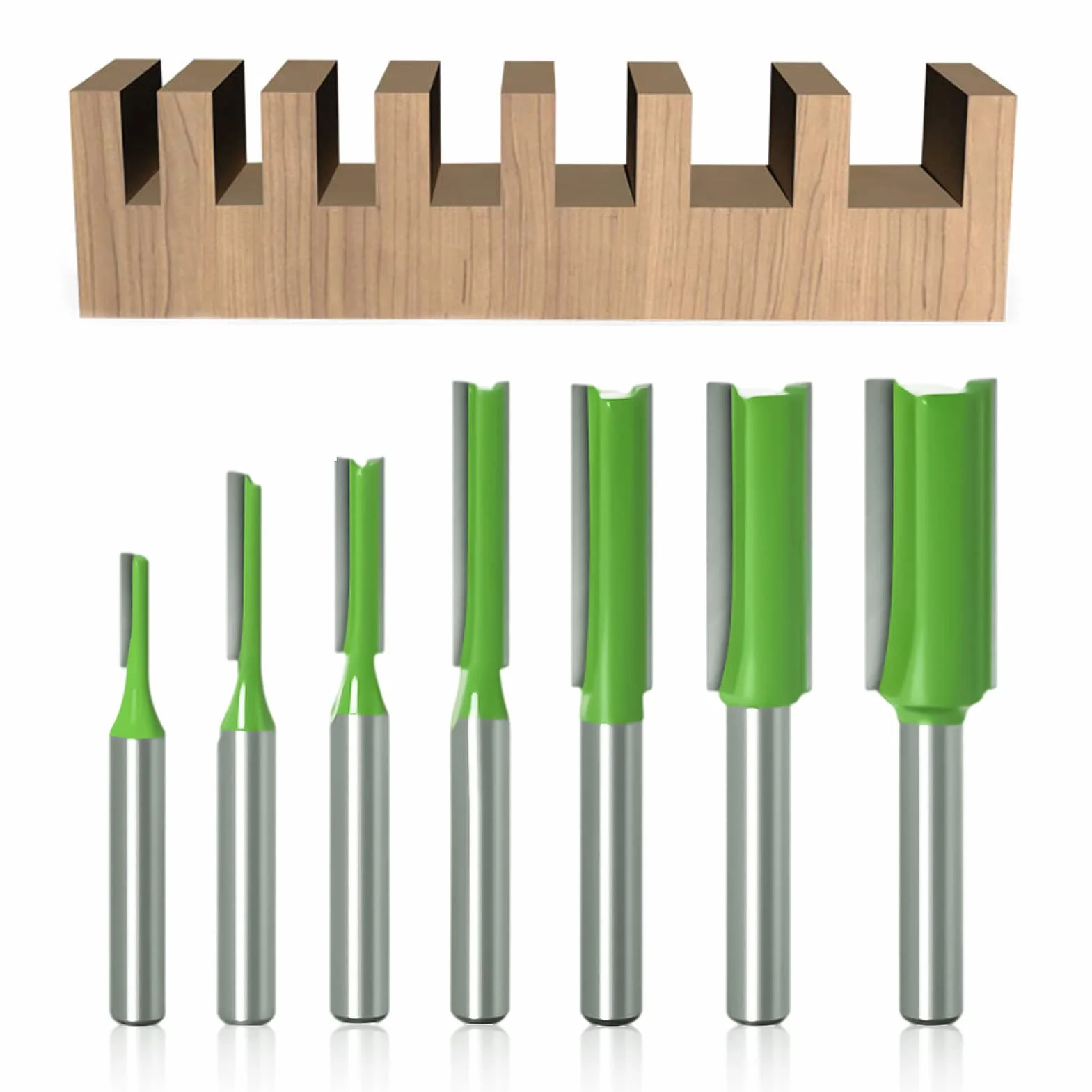 7 piezas de fresado recto, broca profesional de una sola flauta y doble para carpintería, Juego de brocas rectas de vástago de 6 mm, Brocas Recta Para Fresadora, brocas de fresado para…