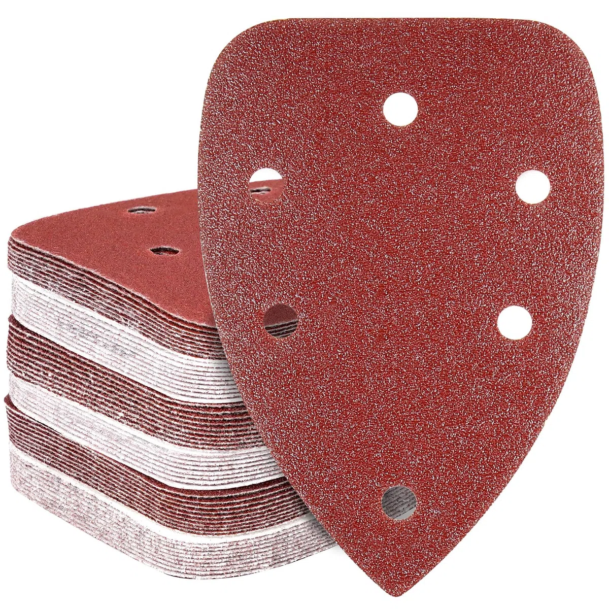 HYCHIKA Lijas Para Lijadora, 60 Piezas 140 x 80 mm 6 Agujeros, Gancho y Bucle, Grano 60/80/100/120/180/240, Compatible con HYCHIKA 140W Lijadora, Número Modelo: TX104