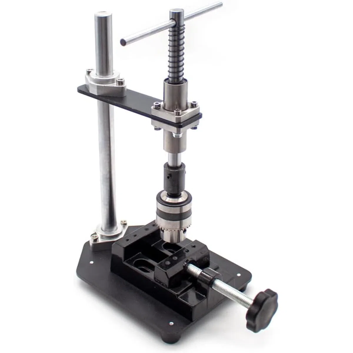 Máquina de roscado manual para roscado de precisión de madera, plástico, metal, herramienta guía de grifo de banco con pinza B12 y 6 grifos, ideal para proyectos de bricolaje