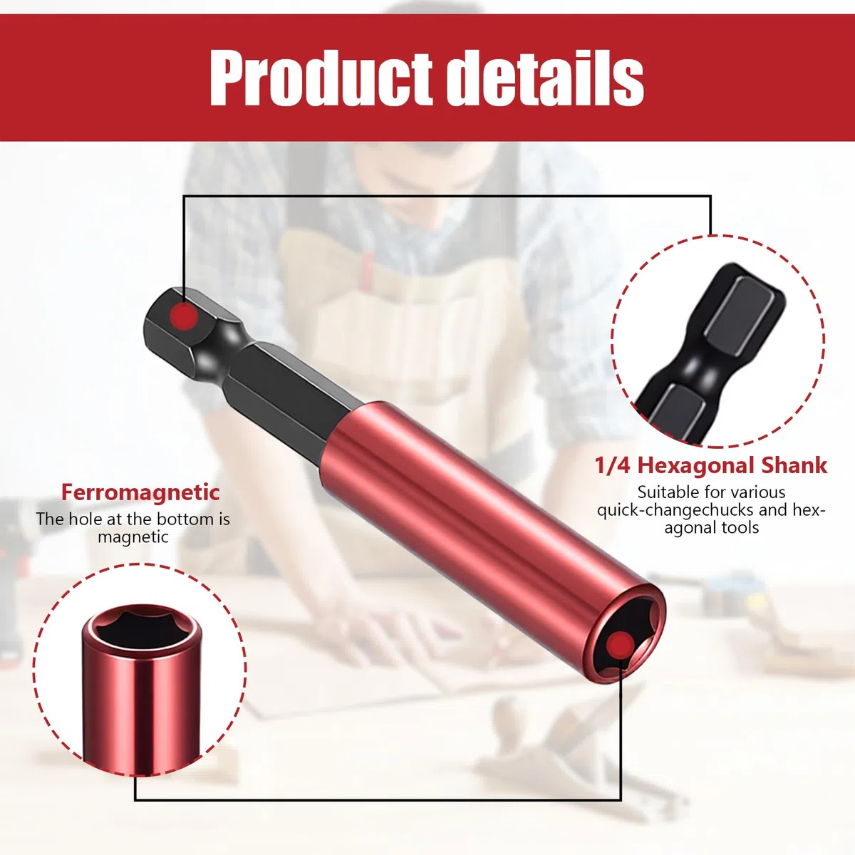 5 Pcs Extensiones de Puntas Magnéticas, 50/60/100/150/300 mm Porta Puntas Atornillador Magnetico, Portapuntas Magnetico, Varilla de Extensión de Punta Magnética Portapuntas de Rápido Magnéticos