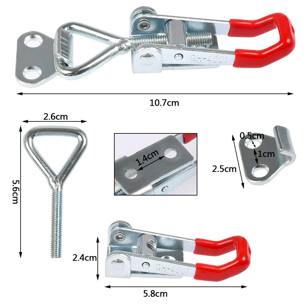Mnixy - Abrazadera de palanca de metal Gh-4001 12 unidades, abrazadera de palanca, herramienta de mano de alicates de palanca de servicio pesado liberación rápida, capacidad de sujeción botón cierre