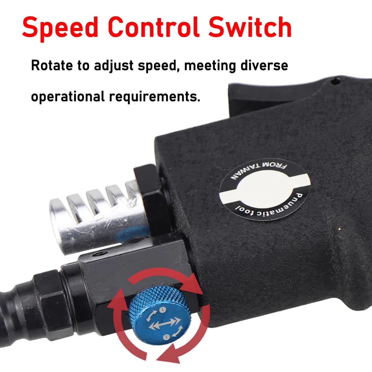 Máquina de roscado neumática, M3-M12 con 7 cabezales, velocidad ajustable, interruptor de avance y marcha atrás, pinza de autobloqueo para aplicaciones de metalurgia