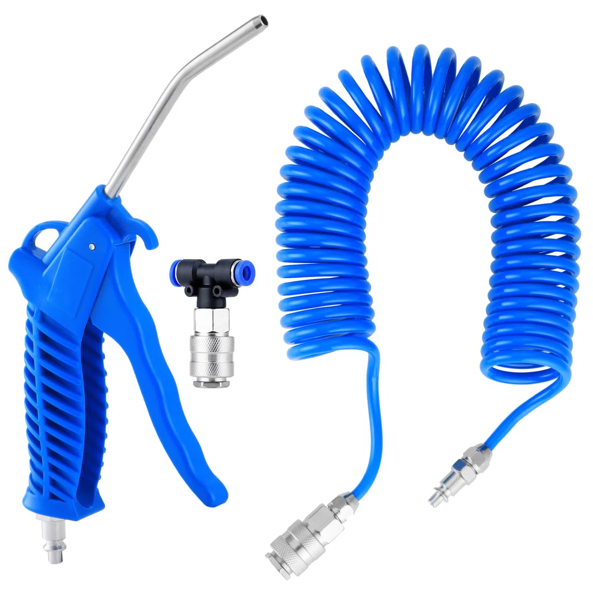 Pistola de Aire para Camiones con Manguera de Retroceso de 5 Metros, Pistola de Plumero de Aire para Camiones con Conector, Bzul