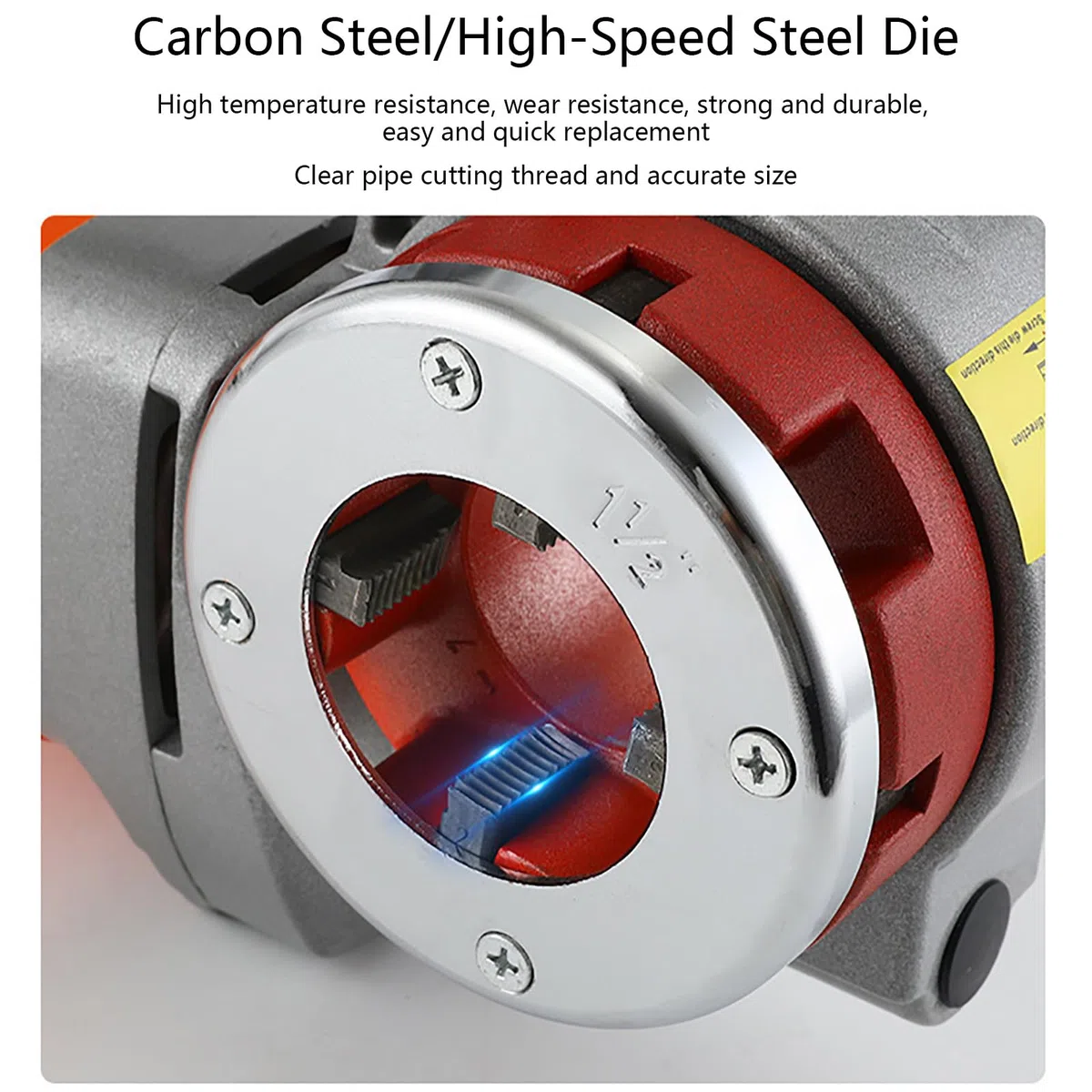 Roscadora de Tubos Eléctrica, Máquina Roscadora de Tubos de 2300 W con 6 Matrices, Máquina Roscadora de Tubos Portátil con Motor de Cobre, Kit de Roscado de Tubos Eléctrico Portátil