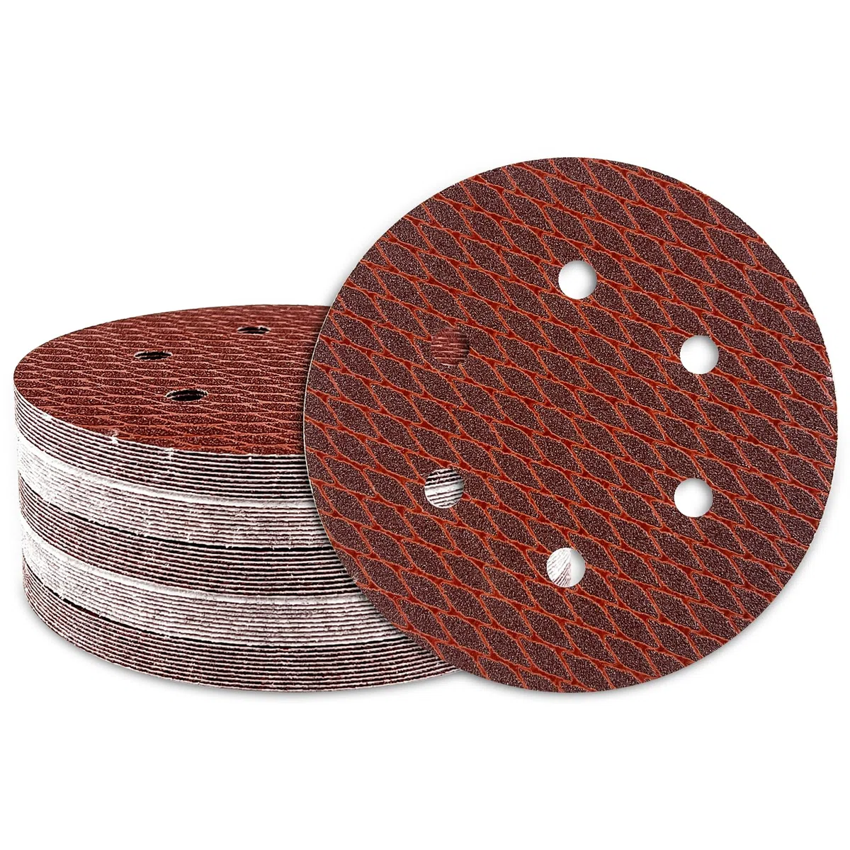 Discos Para Lijas 150mm, 100 Granos Lija Circular con 6 Agujeros Para Lijadora Excéntrica y Lijadora Orbital (50 Piezas)